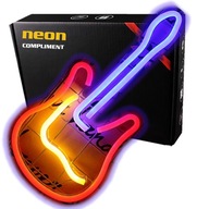 Neónová LED veľká USB hudobná gitara na stenu