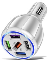 ADAPTÉR RÝCHLE NABÍJAČKY DO AUTO 5x USB QC 3.0 PRE ZAPAĽOVAČ CIGARET 12V BIELY ADAPTÉR RÝCHLE NABÍJAČKY DO AUTO 5x USB QC 3.0 PRE ZAPAĽOVAČ CIGARET 12V BIELY