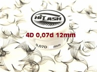 HITLASH hotové mihalnice 500 mihalníc 4D 0,07D 12mm HITLASH hotové mihalnice 500 mihalníc 4D 0,07D 12mm