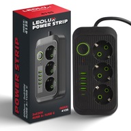 PREdlžovací kábel 2m 3 zásuvky + 5x USB PREdlžovací kábel 2m 3 zásuvky + 5x USB