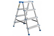 Obojstranný hliníkový rebrík, certifikovaný, 2x4, 150 kg