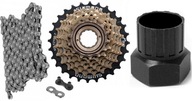 Sada voľnobežiek 7rýchlostná Shimano+reťaz+klipka+kľúč Sada voľnobežiek 7rýchlostná Shimano+reťaz+klipka+kľúč