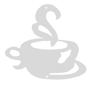 Prívesok s ažúrovým ornamentom CUP COFFEE biely