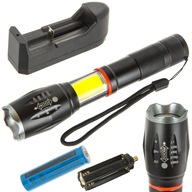 Led baterka, nastaviteľný zoom, COB dióda, dobíjacia batéria Led baterka, nastaviteľný zoom, COB dióda, dobíjacia batéria