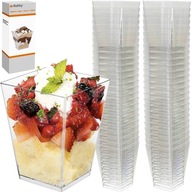 Štvorcové dezertné poháre 120ml 50ks Tiramisu Panna Cotta dezert Štvorcové dezertné poháre 120ml 50ks Tiramisu Panna Cotta dezert