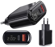 Rýchla nabíjačka napájací adaptér telefónu USB 20W QC3.0 PD3.0 LED displej Rýchla nabíjačka napájací adaptér telefónu USB 20W QC3.0 PD3.0 LED displej