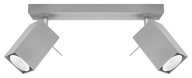 Halogénový bodový plafond šedý 2xGU10 nastaviteľný štvorec