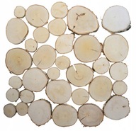 Plátky, drevené kotúče 8-20 cm na stenu, brúsenie