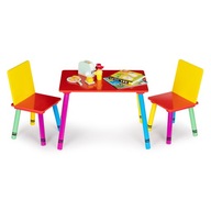 Drevený nábytok pre deti, set stôl + 2 stoličky