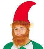 Červená šiltovka ELF s bradou Trpasličí zločinec