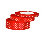 Ozdobná červená bodkovaná páska na darčeky 1ks