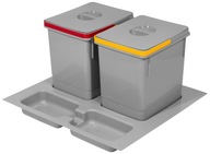 Zakladač, odpadkový kôš do zásuvky 600 MM RUBIO 2x15L GREY AMIX Zakladač, odpadkový kôš do zásuvky 600 MM RUBIO 2x15L GREY AMIX