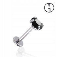 Titanium Labret s ČIERNYM kryštálom 1,2/8/4 Titanium Labret s ČIERNYM kryštálom 1,2/8/4
