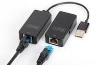 USB 2.0 vysokorýchlostný predlžovací kábel cez krútený pár Cat.5e/6 UTP, až 50 m Digi