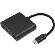 Qoltec Hub adaptér USB-C 3.1 3v1 | USB 3.0 | HDMI 4K | USB-C 3.1 PD 100W