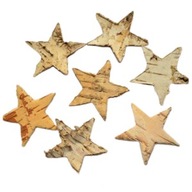 Hviezdičky z kôry, brezové drevo, 4,5 cm, 100 ks