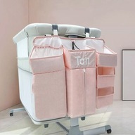 Multifunkčný box na náradie, organizér na XXL posteľ - ružový