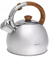 Malá štýlová oceľová rýchlovarná kanvica s píšťalkou CHROME Elegance 2L KINGHOFF Malá štýlová oceľová rýchlovarná kanvica s píšťalkou CHROME Elegance 2L KINGHOFF