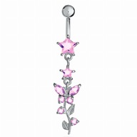 Piercing do pupka, chirurgická oceľ, 925 striebro Piercing do pupka, chirurgická oceľ, 925 striebro