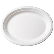 Oválny tanier 32x25 cm z cukrovej trstiny - 25 ks