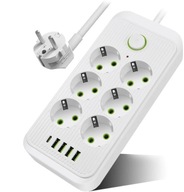 PREdlžovací kábel 2m 6 zásuviek + 4x USB + 1x USB-C PREdlžovací kábel 2m 6 zásuviek + 4x USB + 1x USB-C
