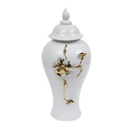 Keramická váza Porcelánová dóza na zázvor s 3D kvetmi