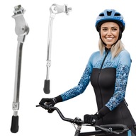Nastaviteľný strieborný stojan na bicykel pre mestský bicykel, montáž v strede rámu Nastaviteľný strieborný stojan na bicykel pre mestský bicykel, montáž v strede rámu