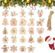 Adventný kalendár DREVENÉ ČÍSLA na zavesenie DIY SET Adventný kalendár DREVENÉ ČÍSLA na zavesenie DIY SET
