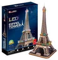 PUZZLE 3D LED Eiffelova veža 82 dielikov Paris BLOCKS