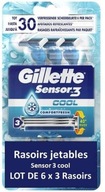 Holiace strojčeky Gillette Sensor3 Cool 6ks.