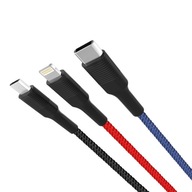 USB KÁBEL 3v1 MICRO USB TYP C pre iPHONE 3A 1,2 m XO USB KÁBEL 3v1 MICRO USB TYP C pre iPHONE 3A 1,2 m XO