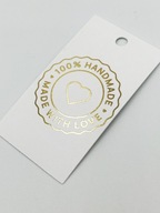 Etikety pozlátené bielym zlatom 100% HANDMADE 50 ks