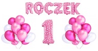 Sada narodeninových balónov s nápisom ružové číslo 40