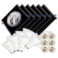 Sada 6x halogénové kyslé sklo + LED GU10 Sada 6x halogénové kyslé sklo + LED GU10