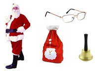 Kostým Mikuláša, taška, zvonček, okuliare