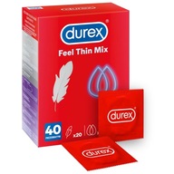 Sada kondómov DUREX, mix, tenké, predrolované Feel Thin Fetherlite, 40 ks