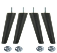 Nohy Drevené skosené nohy 15 cm + plechová sada Nohy Drevené skosené nohy 15 cm + plechová sada
