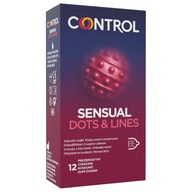 Ovládajte kondómy Sensual s pruhmi a výstupkami