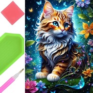 Diamantové vyšívanie Kitten Flowers Cat Diamond Painting Mosaic Set 30x40 Diamantové vyšívanie Kitten Flowers Cat Diamond Painting Mosaic Set 30x40