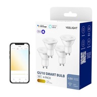 Sada 4x Smart YEELIGHT GU10 LED žiarovka biela