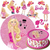 VLNÁVANÁ TORTA PRE BÁBIKU BARBIE + 7 ZNAKOV + TEXT