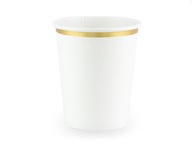 Biely pohár so zlatým zdobením Communion 6 ks