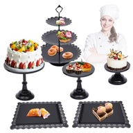 set Black Platters kovového stojana na tortu