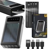 SOLAR POWERBANK 20000 MAH + lightning USB KÁBLE