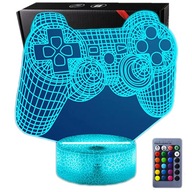 3D USB LED nočná lampa + diaľkové ovládanie Gamepad konzola 3D USB LED nočná lampa + diaľkové ovládanie Gamepad konzola