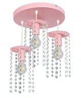 LUSTROVÁ KRIŠTÁĽOVÁ STROPNÁ LAMPA 3 GLAMOUR RUŽOVÉ LUSTROVÁ KRIŠTÁĽOVÁ STROPNÁ LAMPA 3 GLAMOUR RUŽOVÉ
