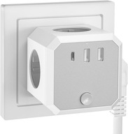 SIEŤOVÝ KONEKTOR PRÚDU ROZDEĽOVAČ CESTOVNÝ ADAPTÉR 7v1 4 ZÁSUVKY 3 USB SIEŤOVÝ KONEKTOR PRÚDU ROZDEĽOVAČ CESTOVNÝ ADAPTÉR 7v1 4 ZÁSUVKY 3 USB