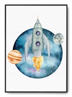 Plagát r B2 50x70 cm Detská izba Rocket Space Plagát r B2 50x70 cm Detská izba Rocket Space