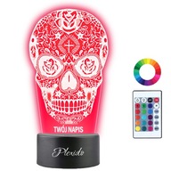 3D LED Lebka Nočné svetlo gravírovanie meno 3D LED Lebka Nočné svetlo gravírovanie meno