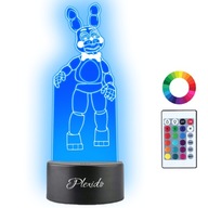 Hračka s 3D LED nočným svetlom Bonnie Fnaf Hra Darček s gravírovaním mena vášho nápisu